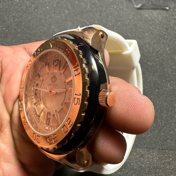 Louis Richard Pendragon Men's Watch, Rose Gold Face NO.9677 Working New Battery - Picture 3 of 7